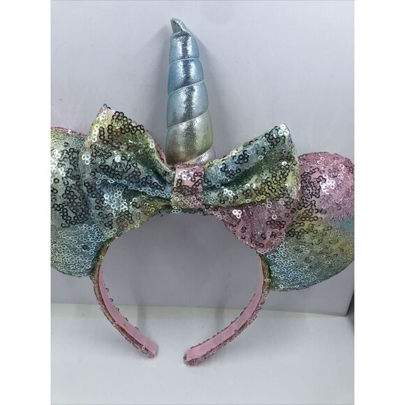Disney Parks Unicorn Minnie Mouse Ears Headband-pastel Sequin Bow Horn - Picture 2 of 16